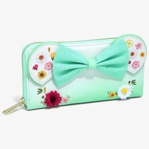Loungefly Disney Minnie Mouse Pressed Flower Bow‎ Wallet
